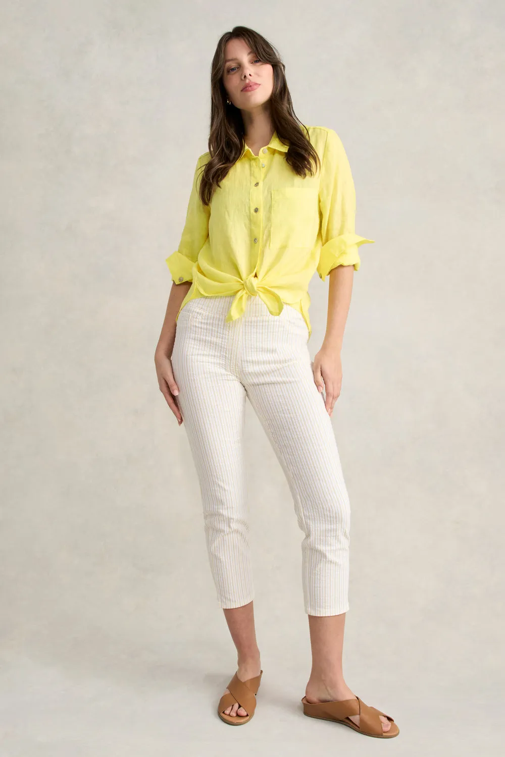 Lightweight French Linen Shirt - Lemon