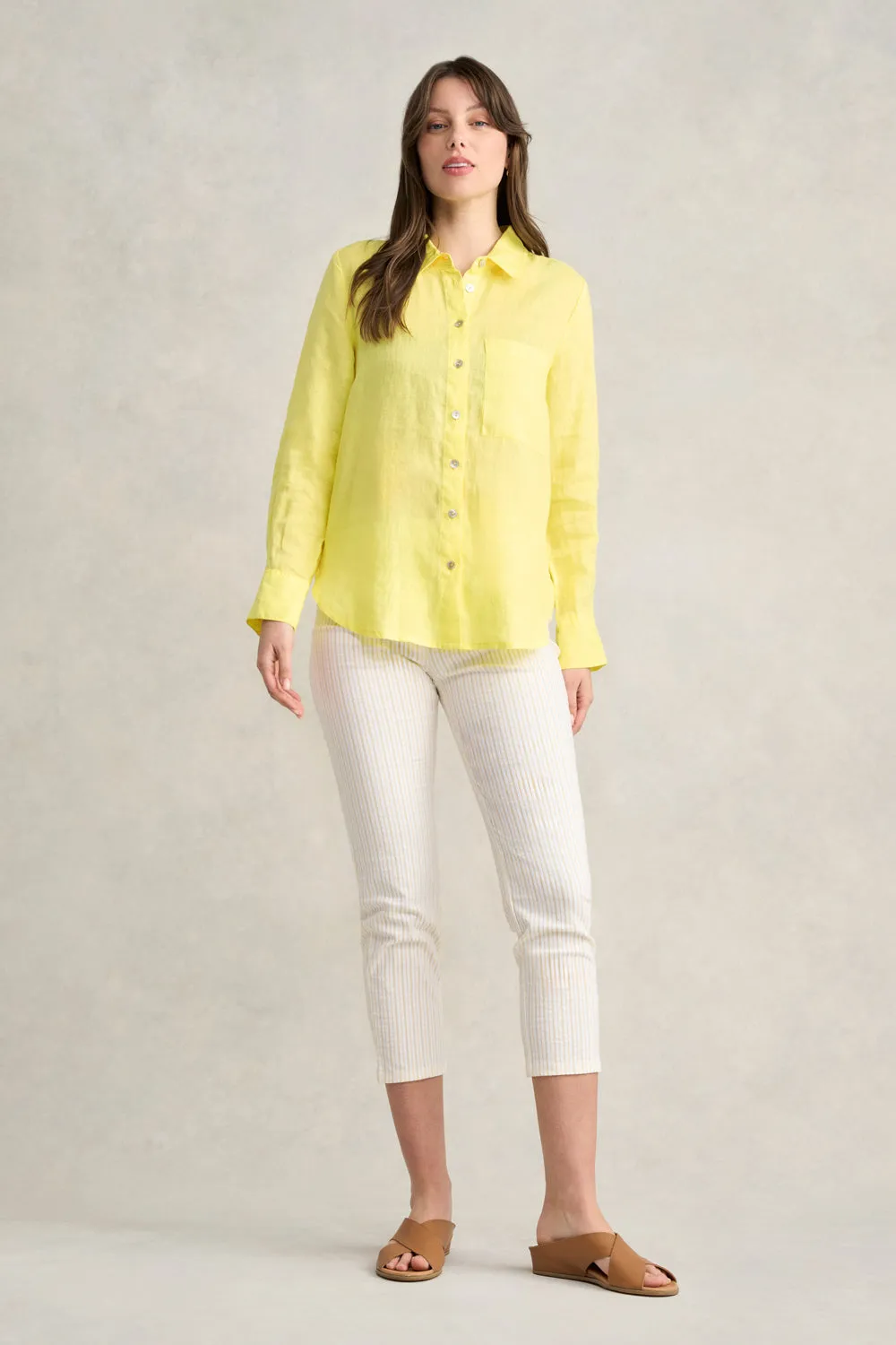 Lightweight French Linen Shirt - Lemon