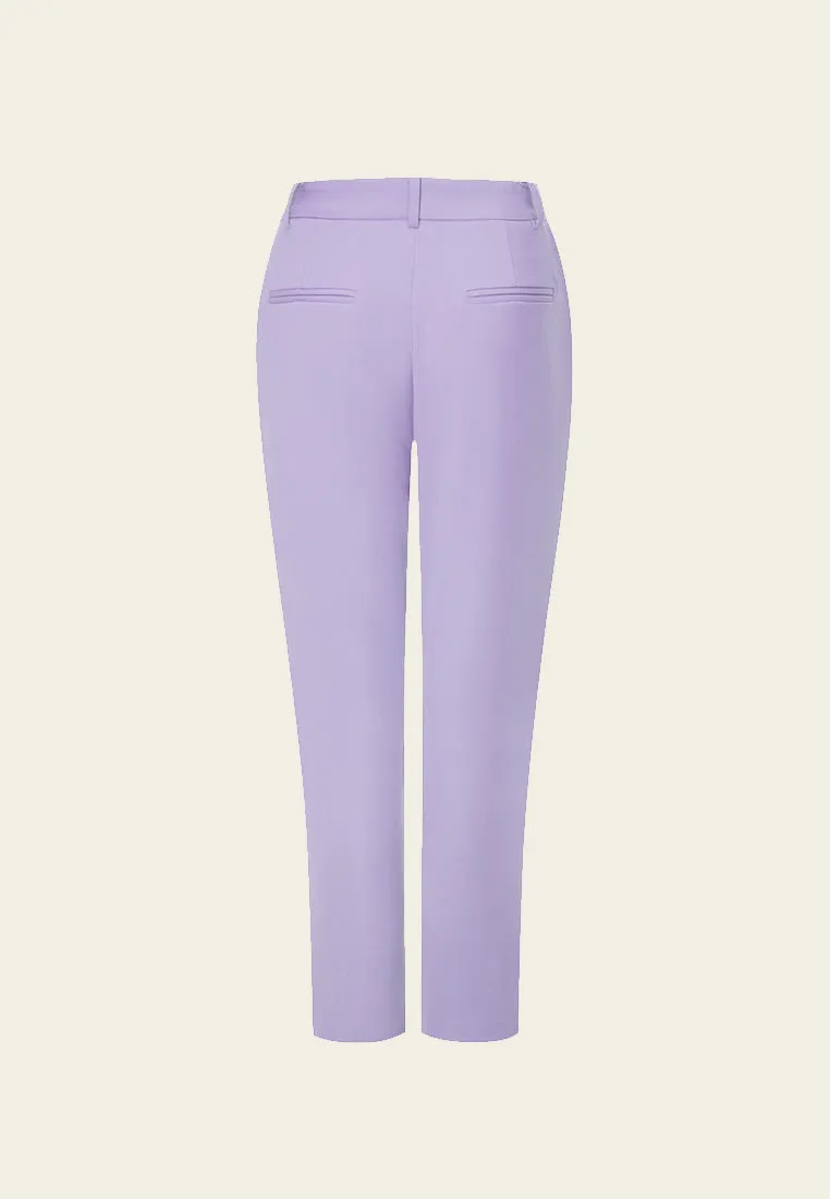 Lilac Straight-leg Crepe Pants