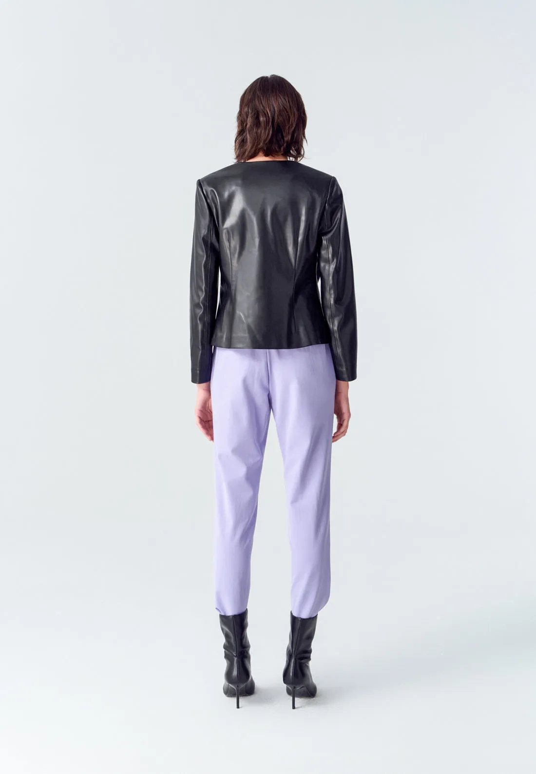 Lilac Straight-leg Crepe Pants