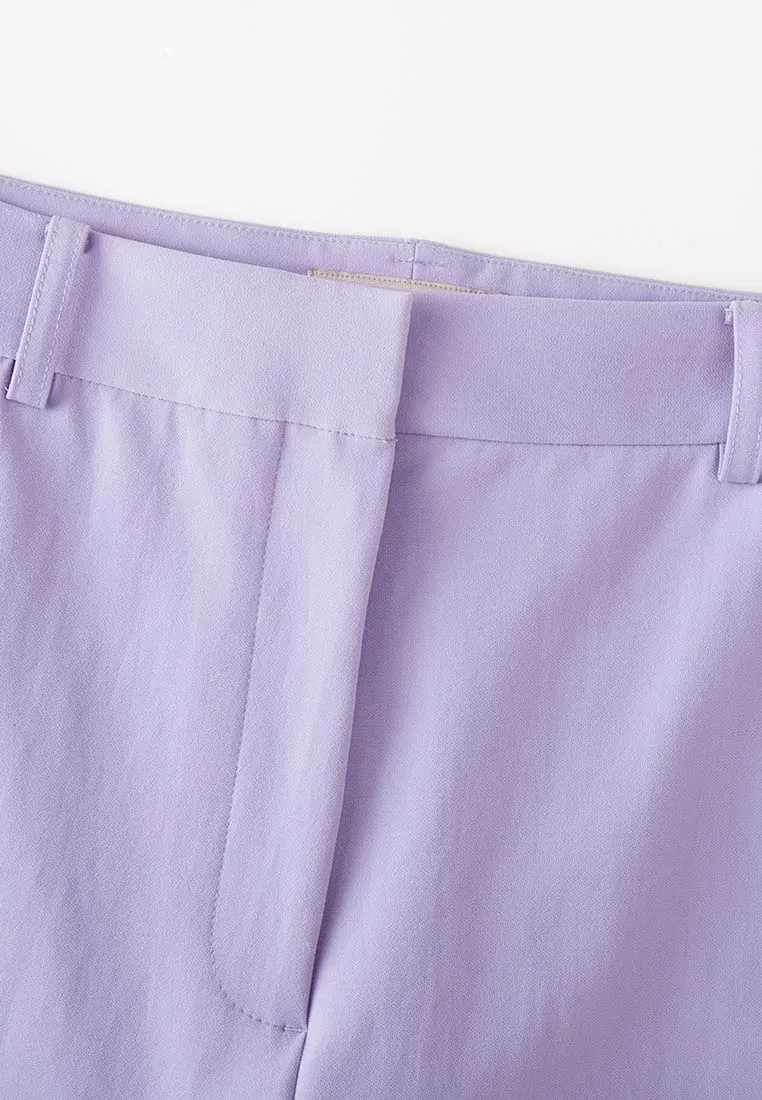 Lilac Straight-leg Crepe Pants