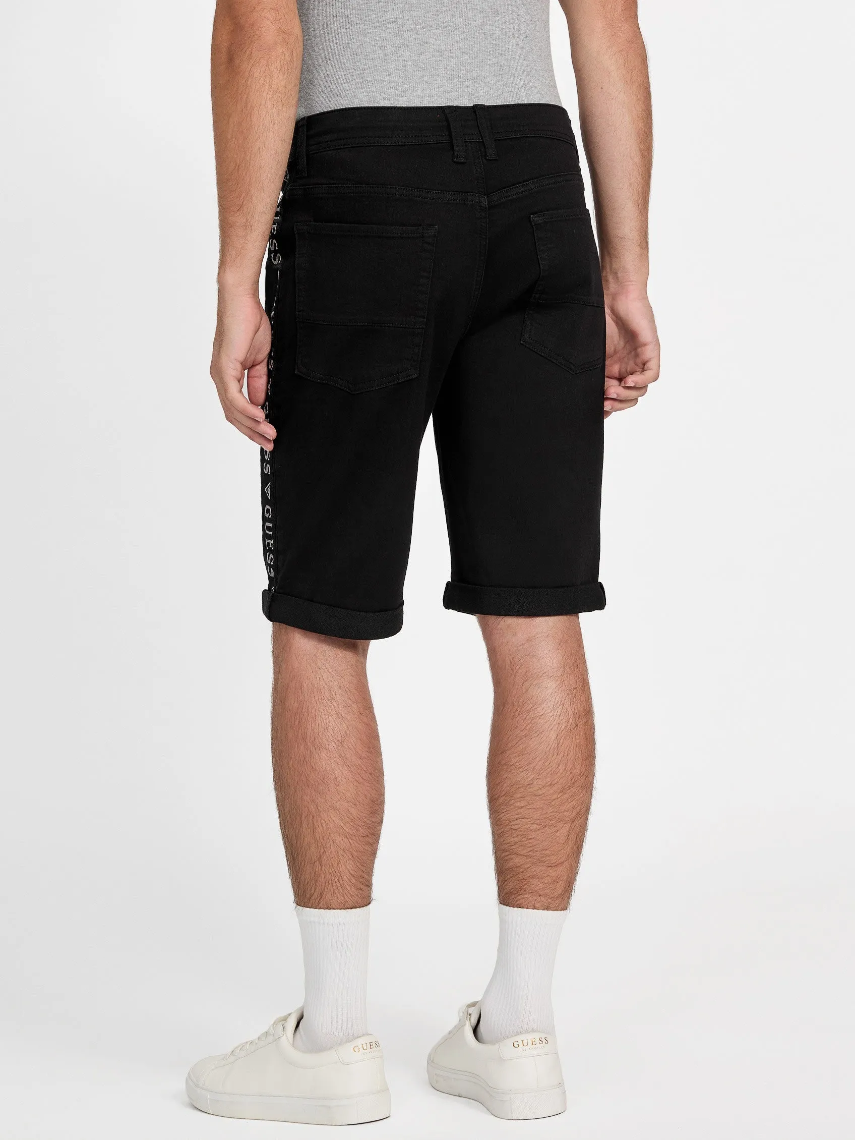 Linus Logo Knit Denim Shorts