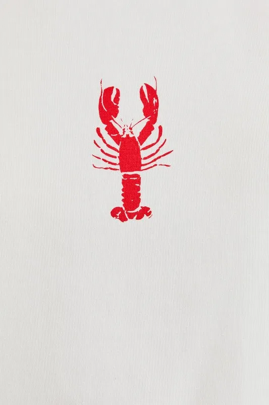 Lobster Graphic Round Neck Top