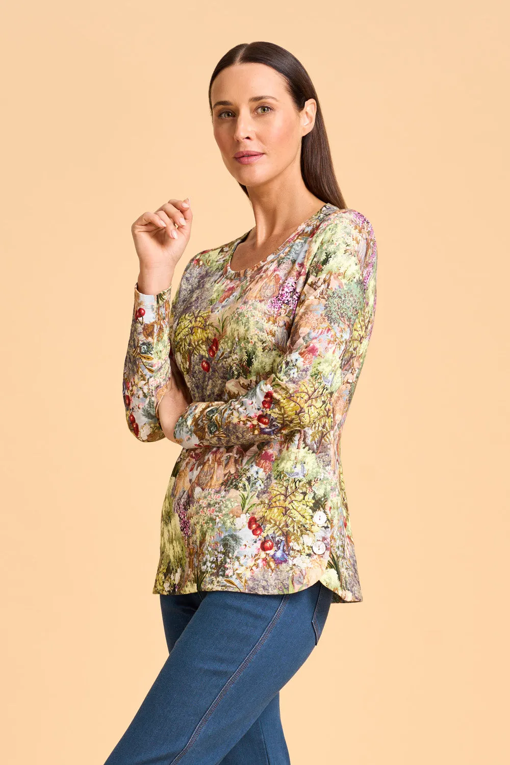 Long Sleeve Organic Cotton T-Shirt - French Tapestry