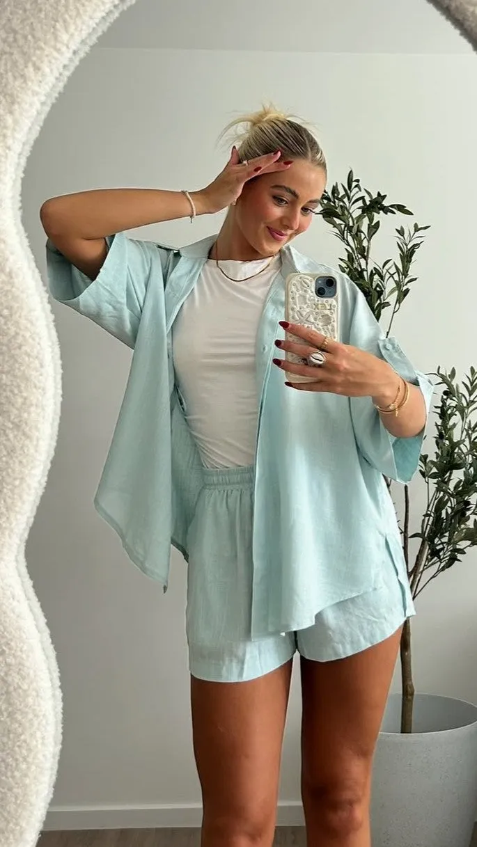 Luna Button Up Shirt - Blue