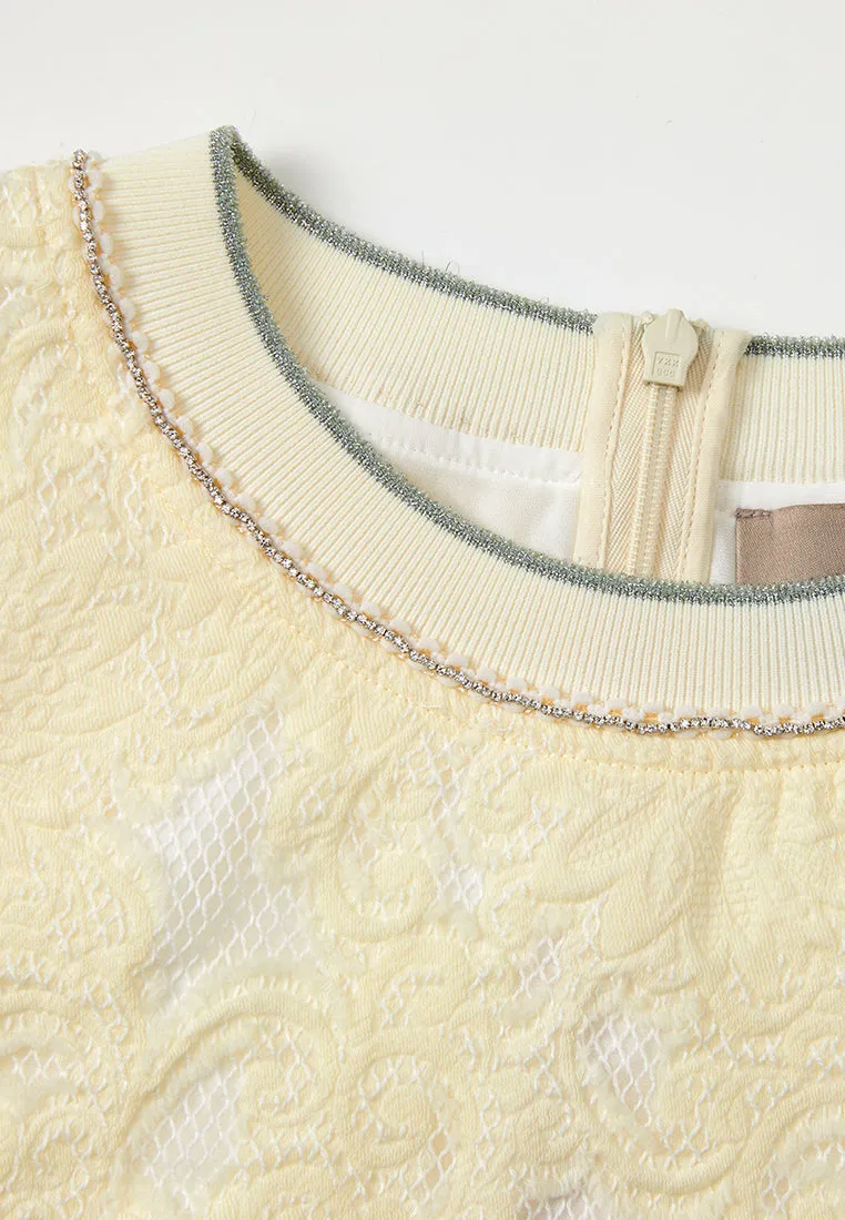 Lurex-detail Jacquard Ribbed T-shirt