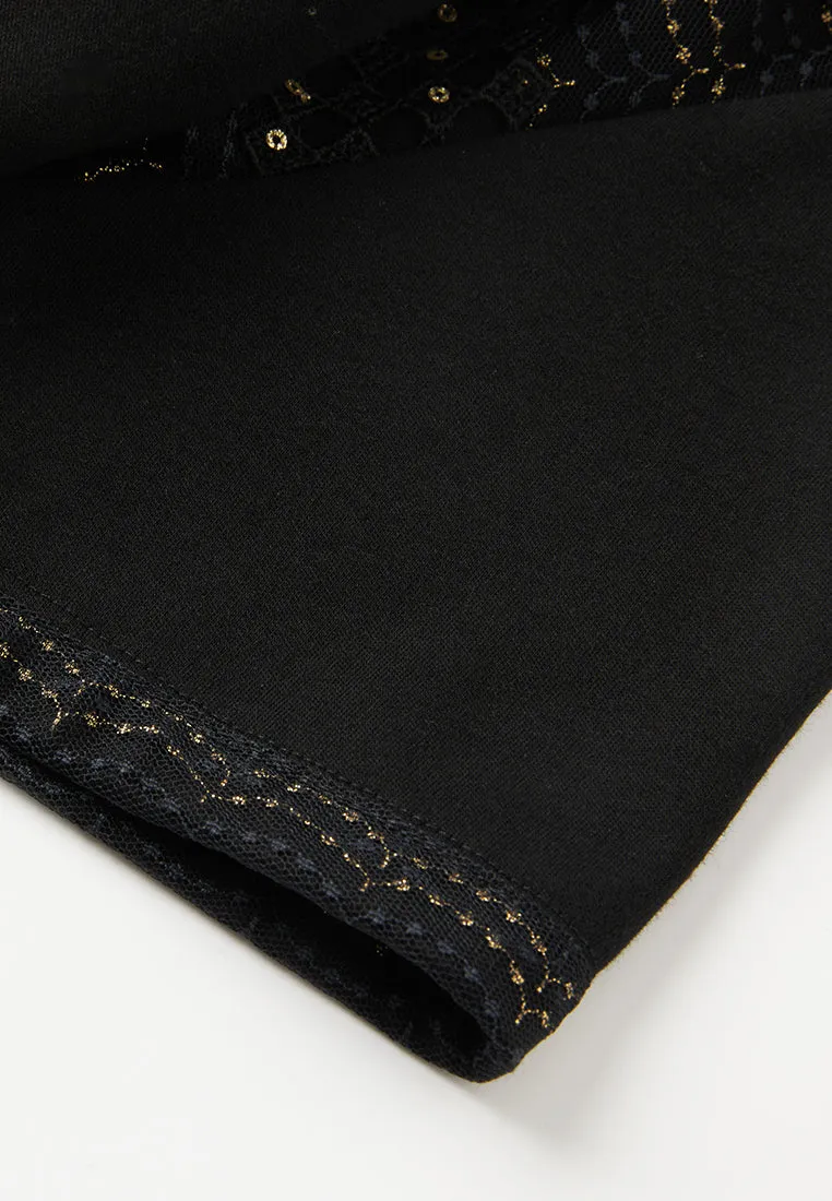 Lurex Lace-embellished Slim-fit T-shirt