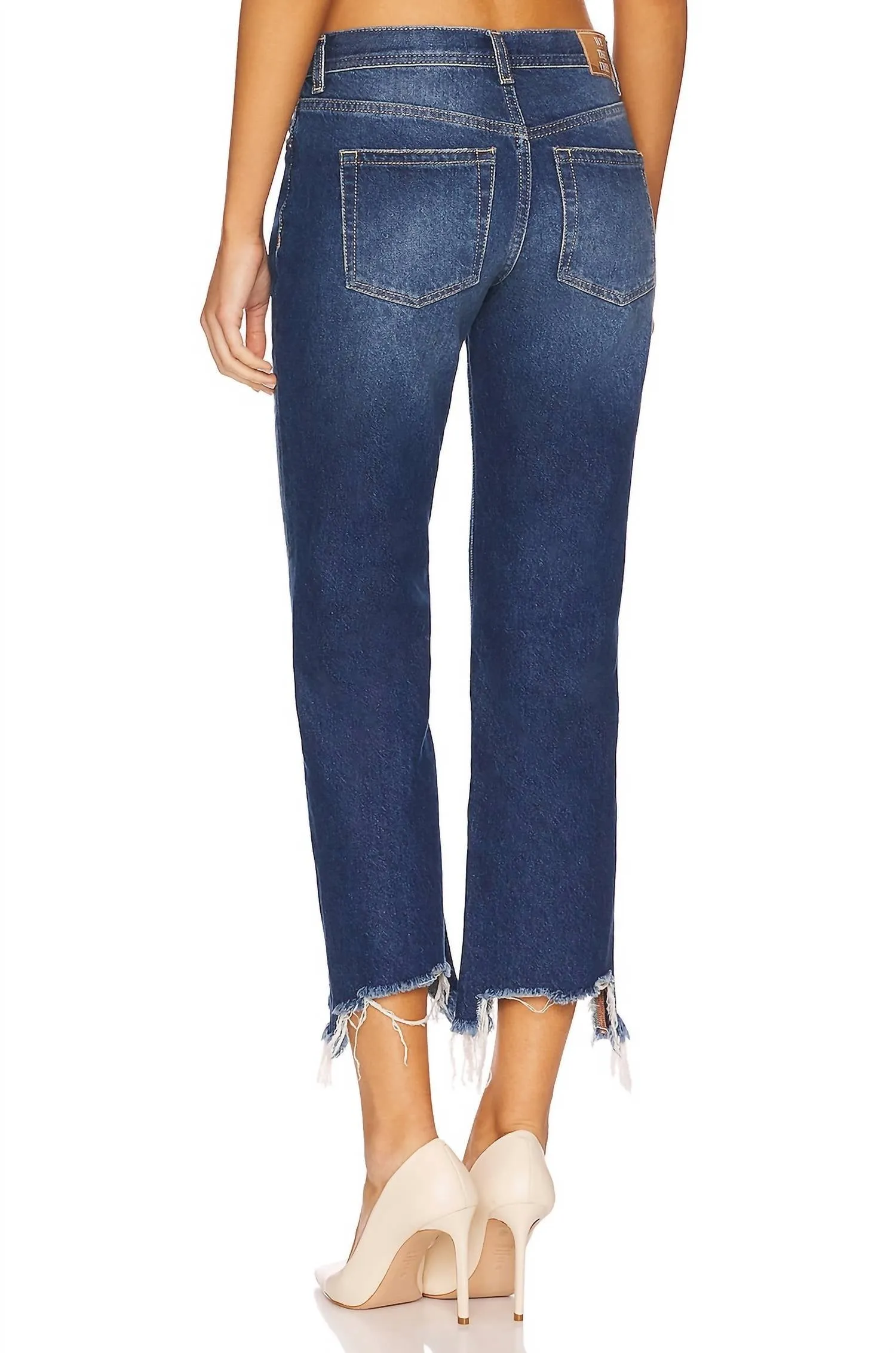 Maggie Mid Rise Straight Jeans In Rolling River