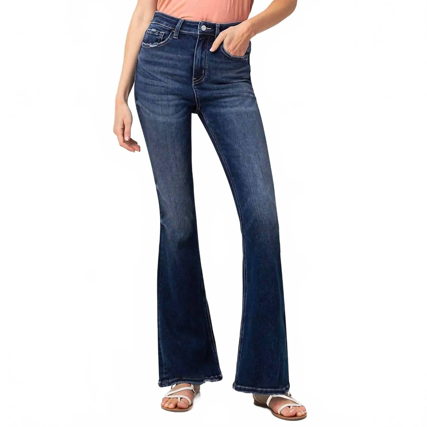 Magic Super High Rise Flare Jeans In Dark Blue