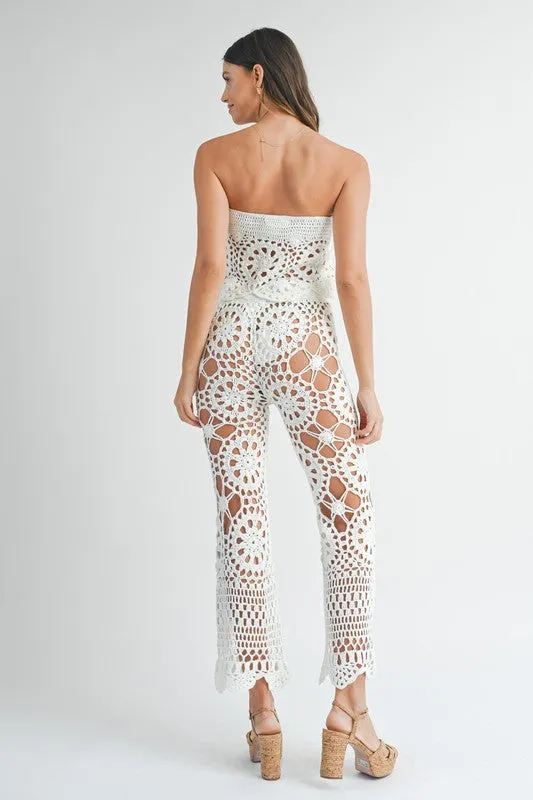 Main Character Moment Crochet Bandeau Top
