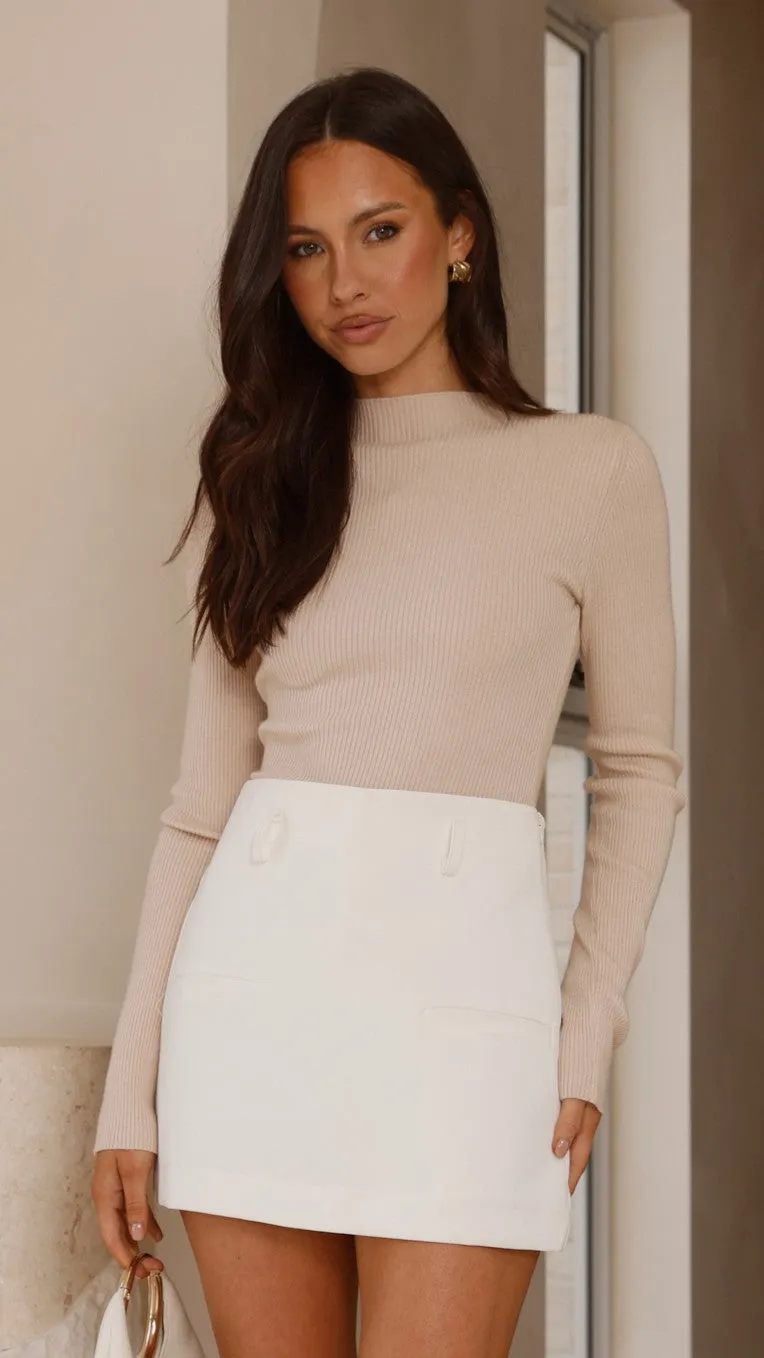 Malani Long Sleeve Top - Beige