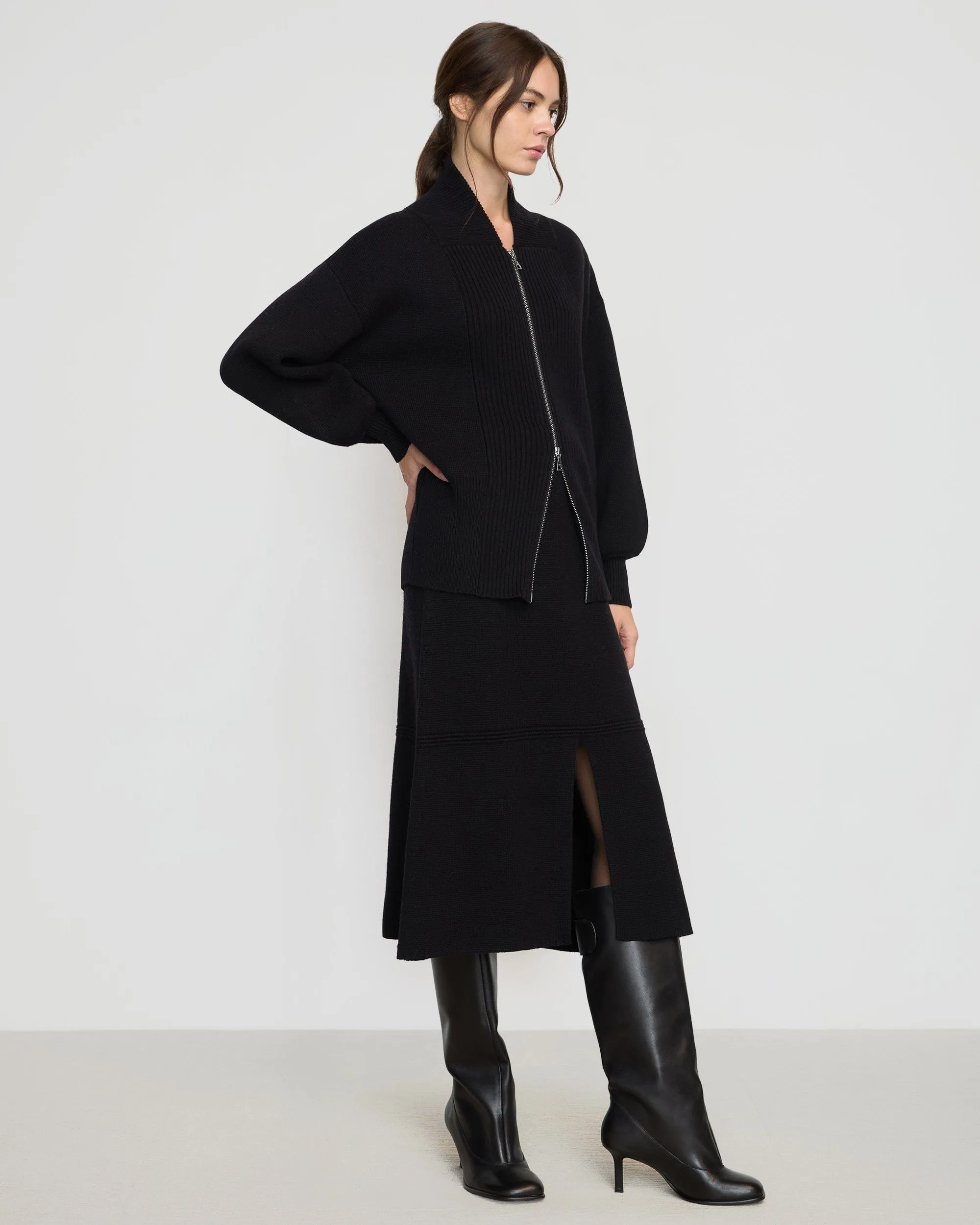 Manning Organic Cotton-Wool Zip Cardigan