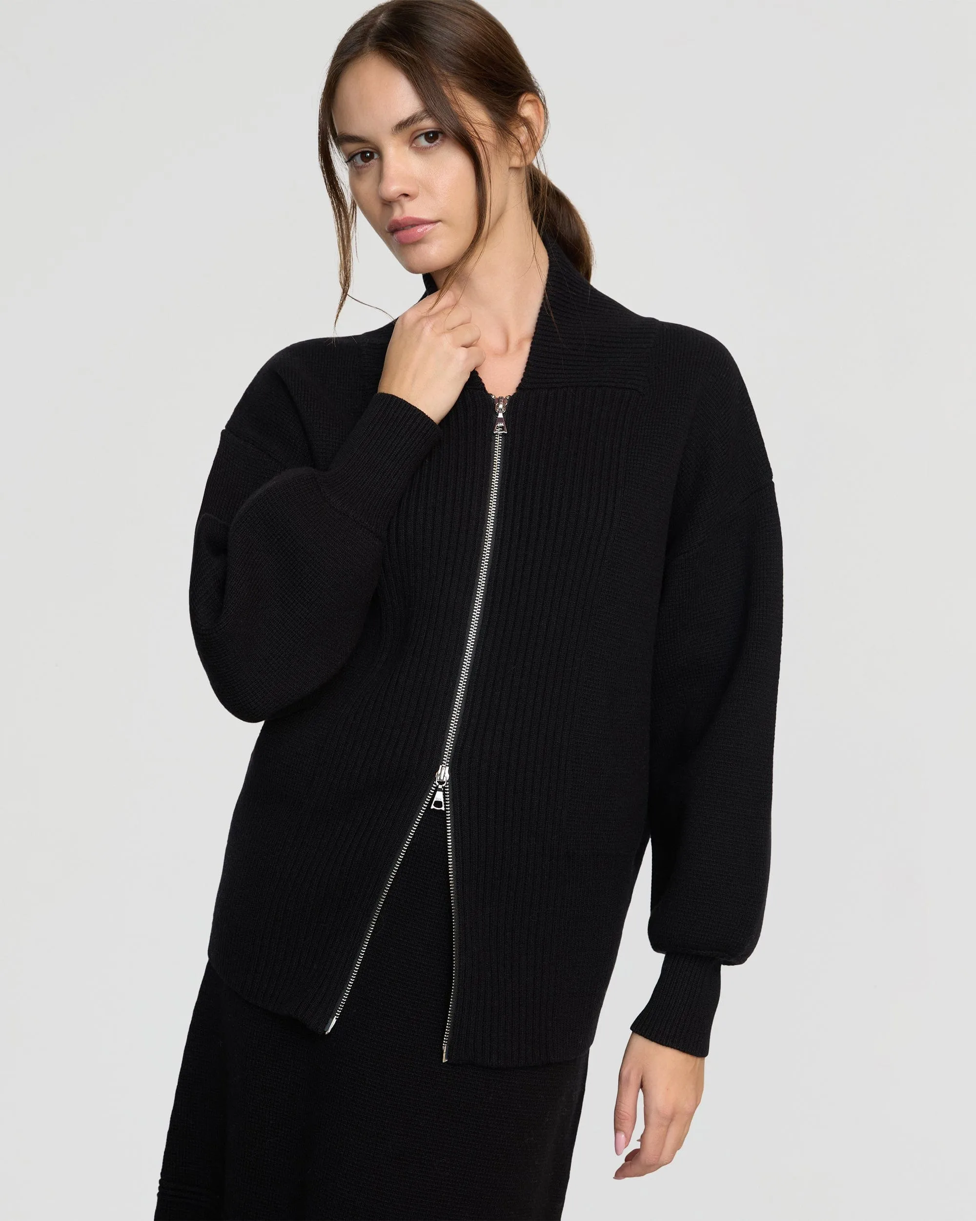 Manning Organic Cotton-Wool Zip Cardigan