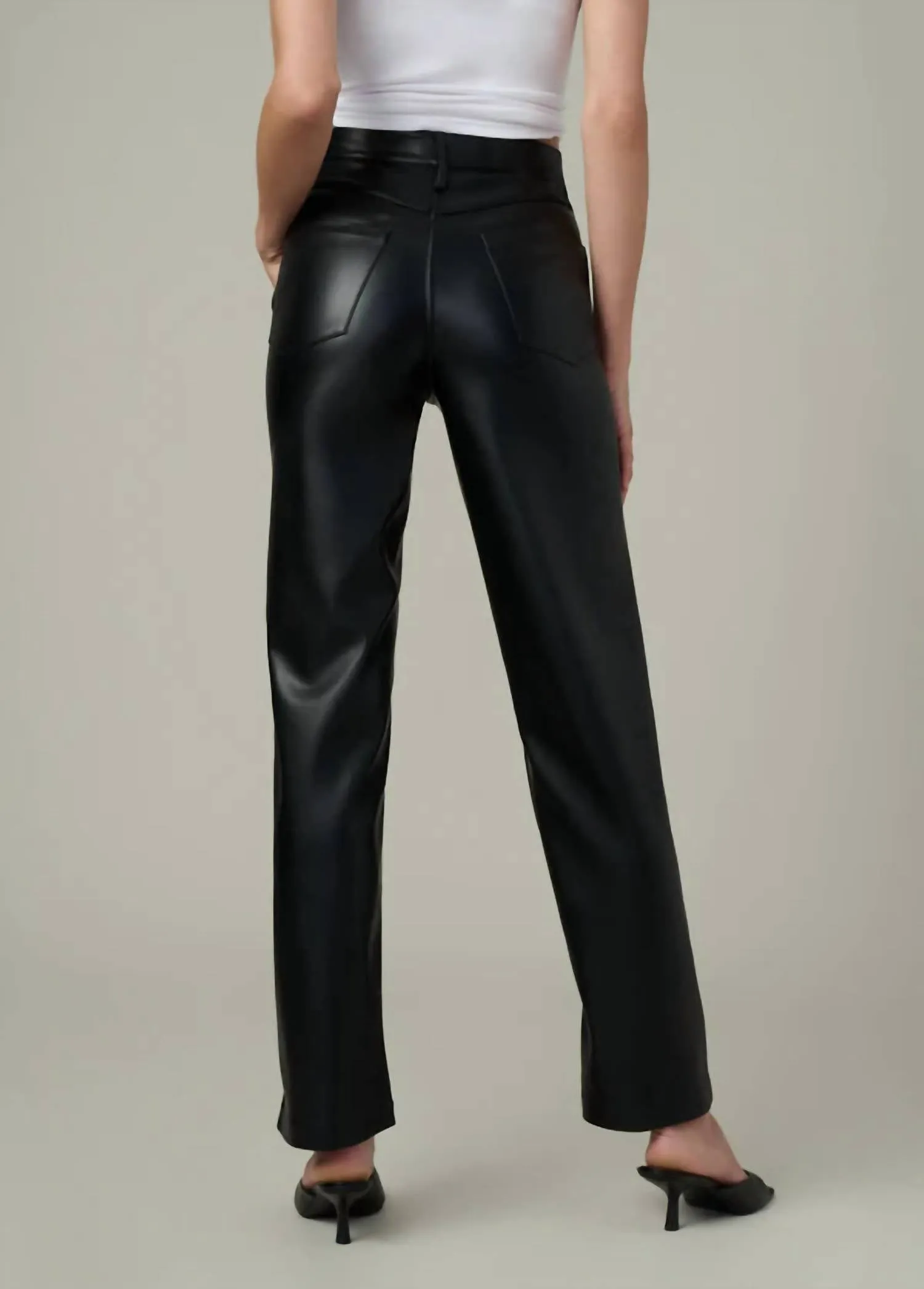 Margot Vegan Leather Jean In Black