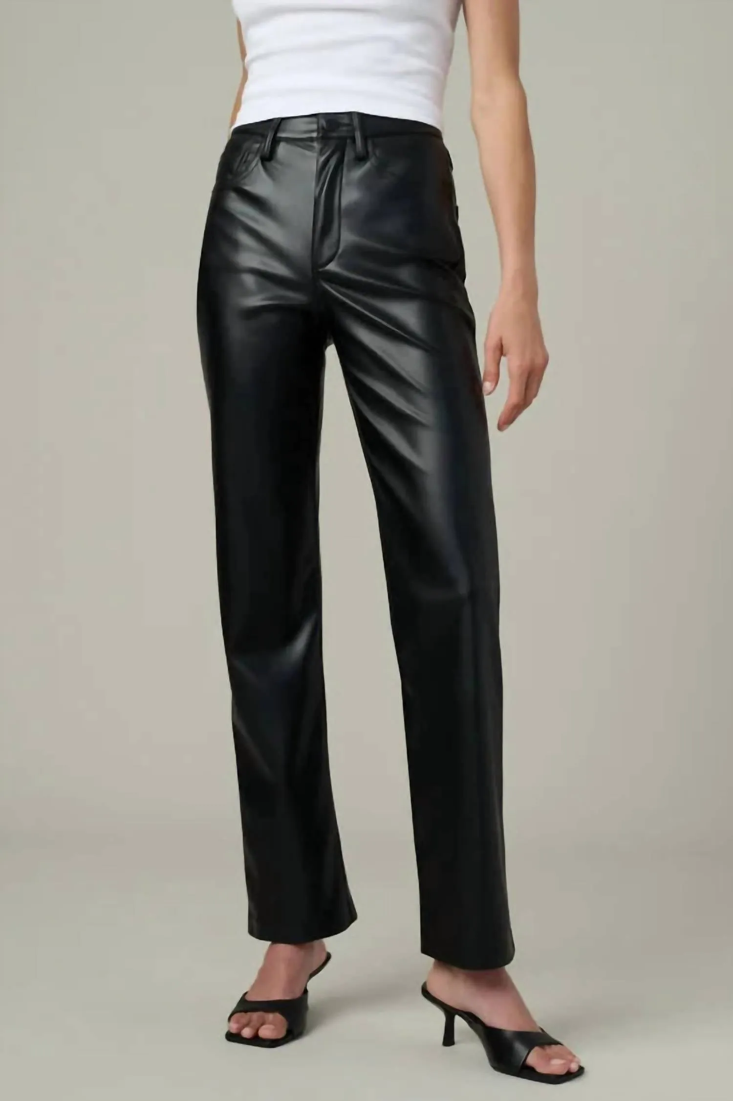 Margot Vegan Leather Jean In Black