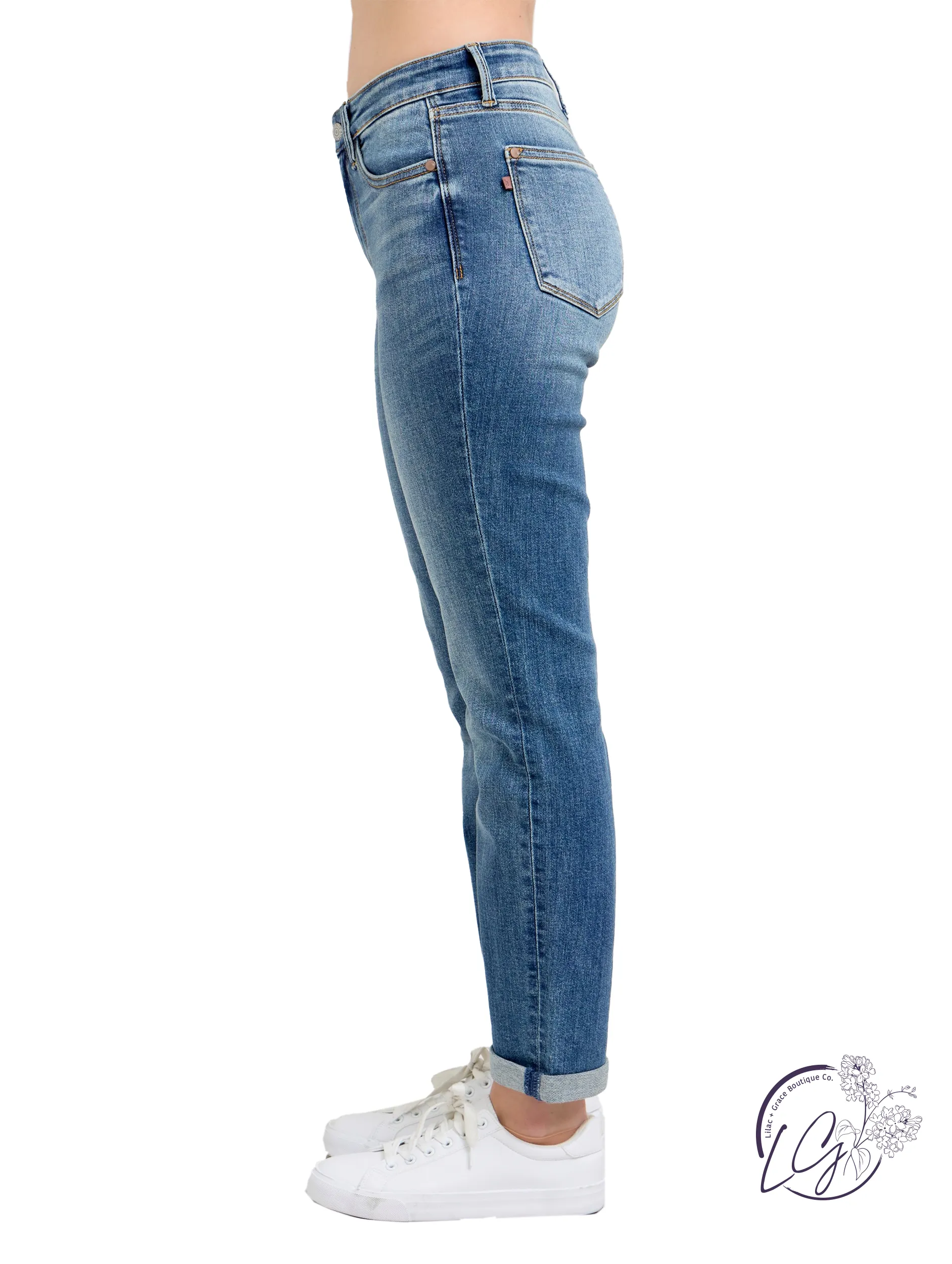 Marigold Mid-Rise Boyfriend Non-Distressed by Judy Blue