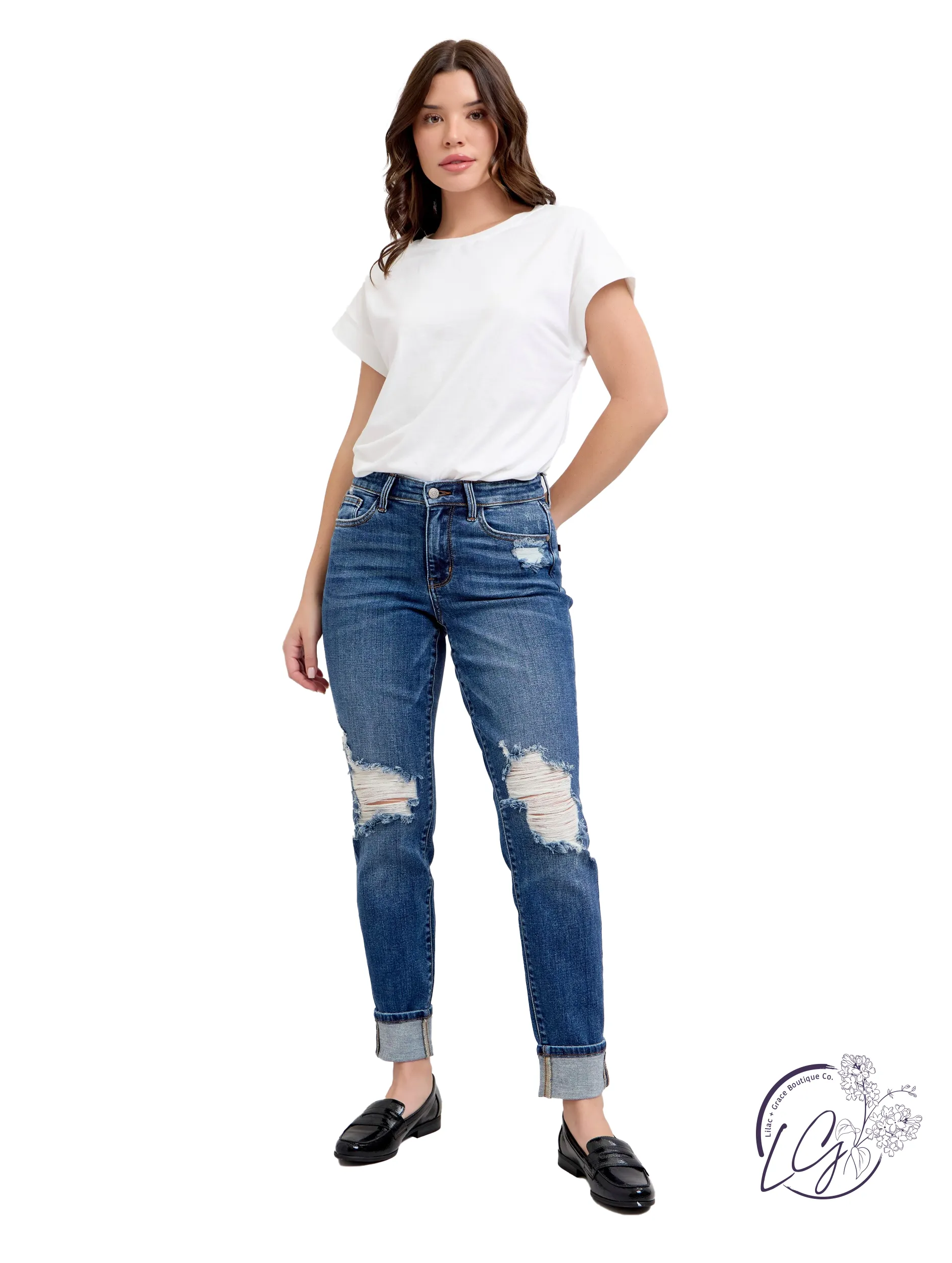 Massie High-Rise Wide-Leg Distressed by Judy Blue