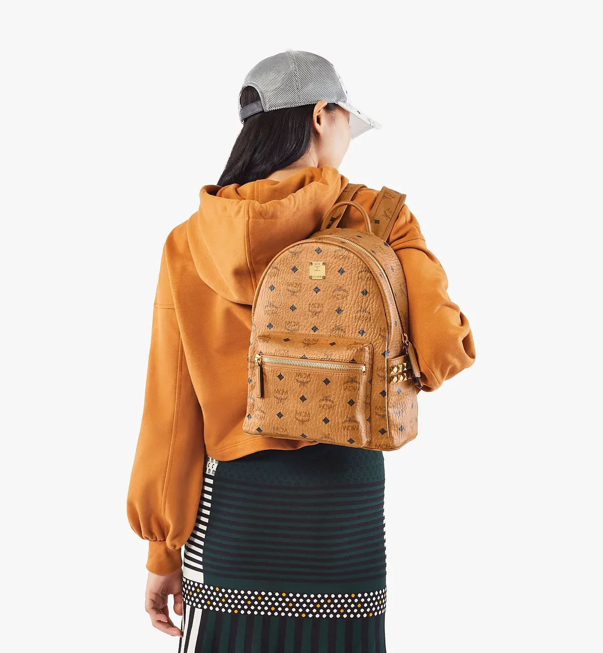 M.C.M Stark Side Studs Backpack in Visetos Bag