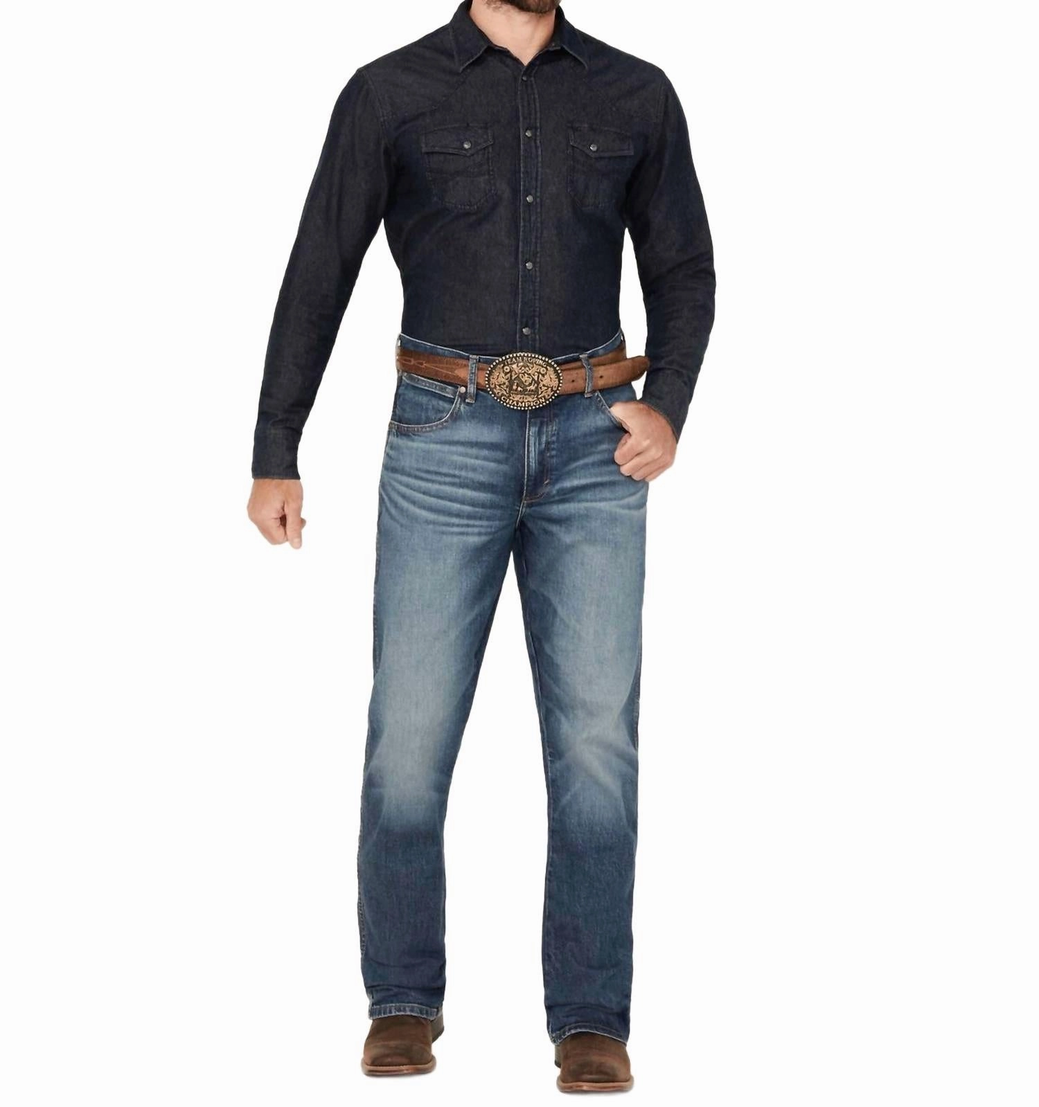 Men's Retro Slim Fit Bootcut Jeans In Whitley