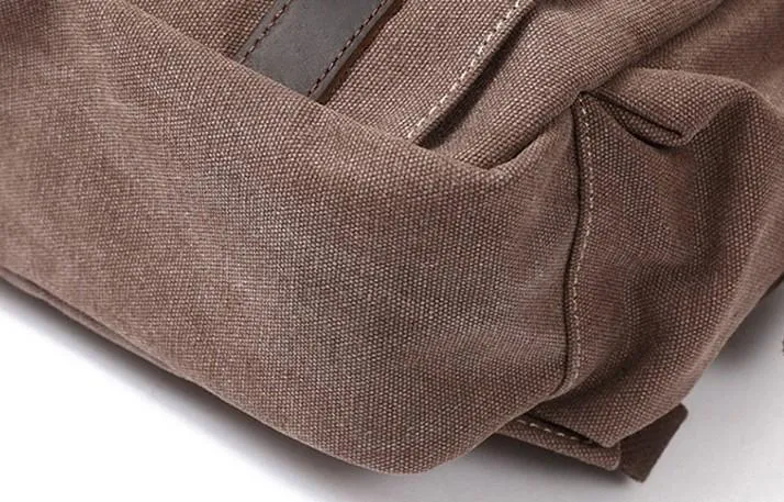 Mens Canvas Leather Backpack Canvas Travel Backpack Canvas School Backpacks for Men