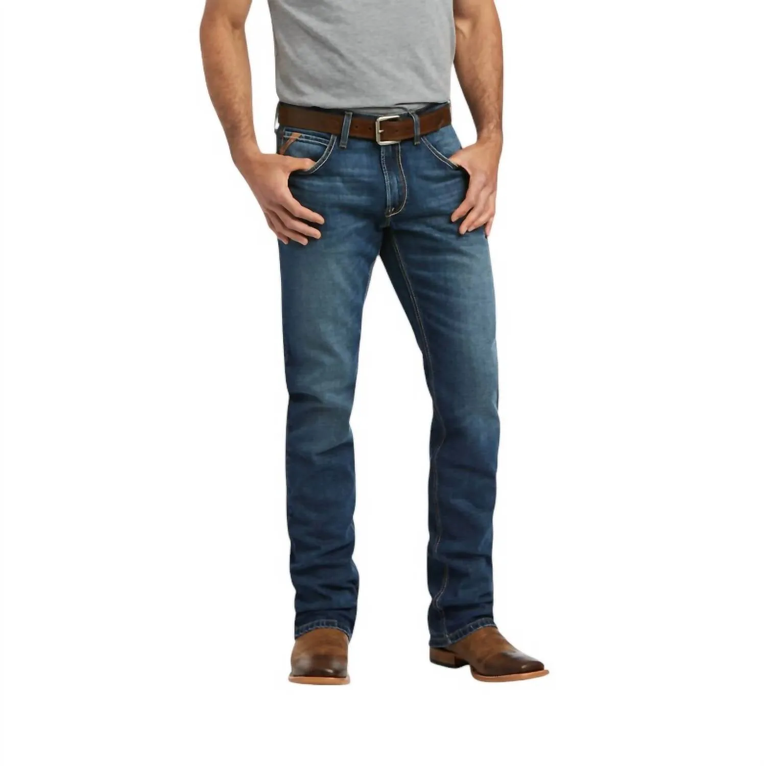 Men's M5 Stretch Madera Stackable Straight Leg Jean - Length: 40" In Heath