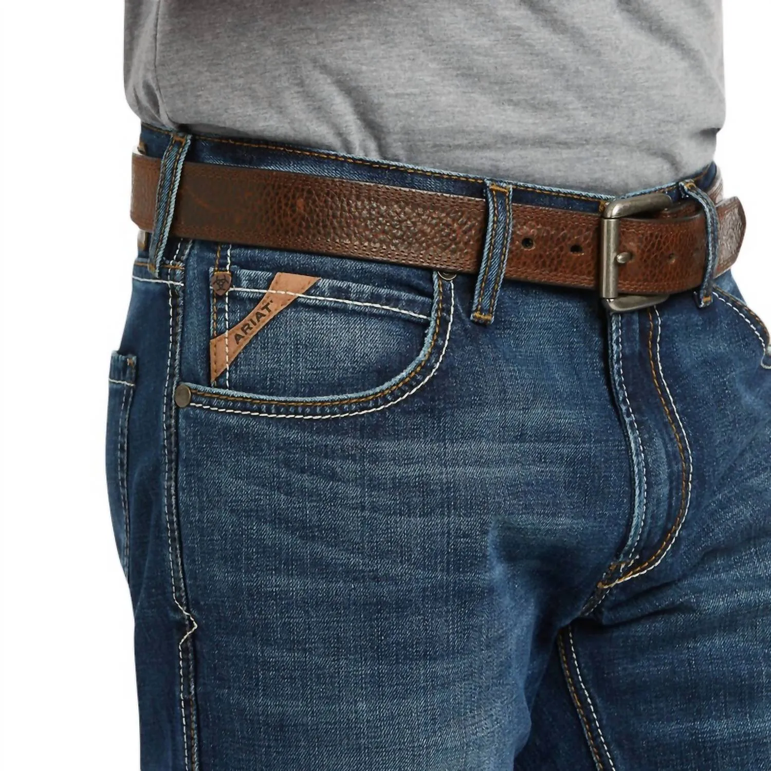 Men's M5 Stretch Madera Stackable Straight Leg Jean - Length: 40" In Heath