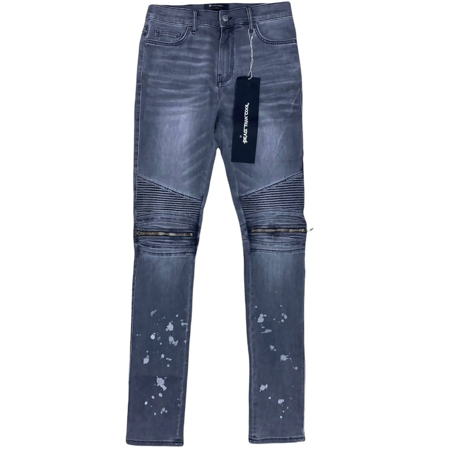 Men's Moto Jeans In Grey