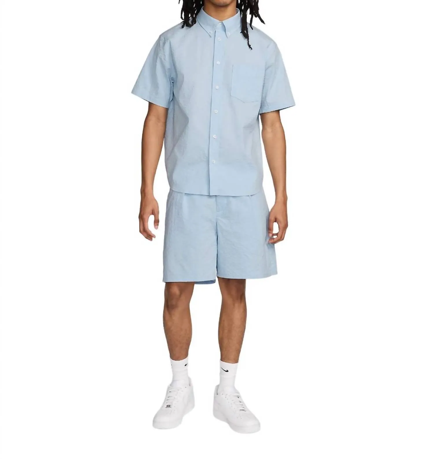 Men's Seersucker Shorts In Armory Blue
