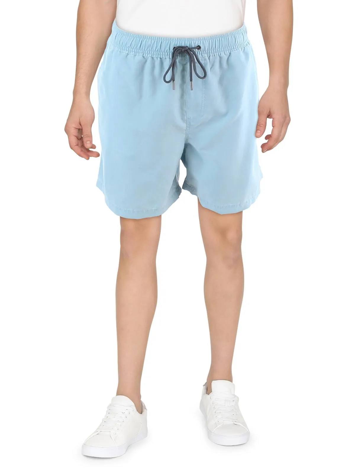 Mens Solid Polyester Bermuda Shorts