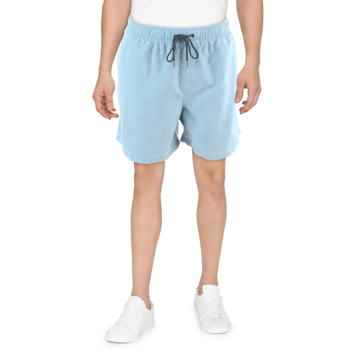 Mens Solid Polyester Bermuda Shorts