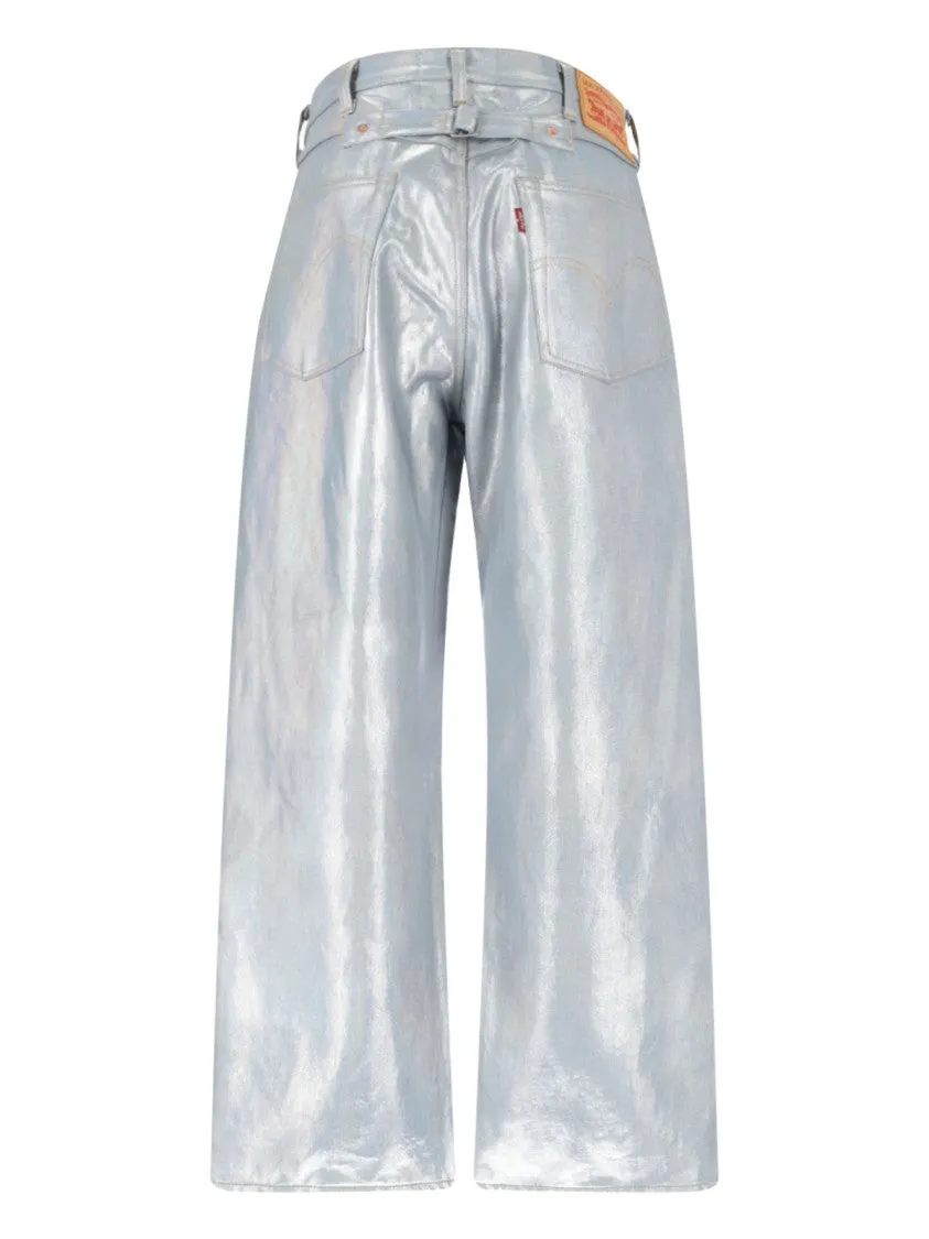 Metallic Jeans  Silver