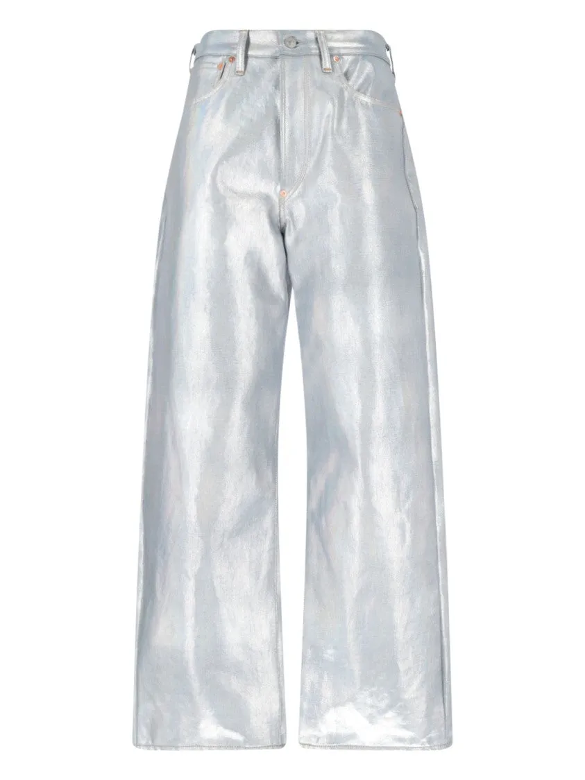 Metallic Jeans  Silver