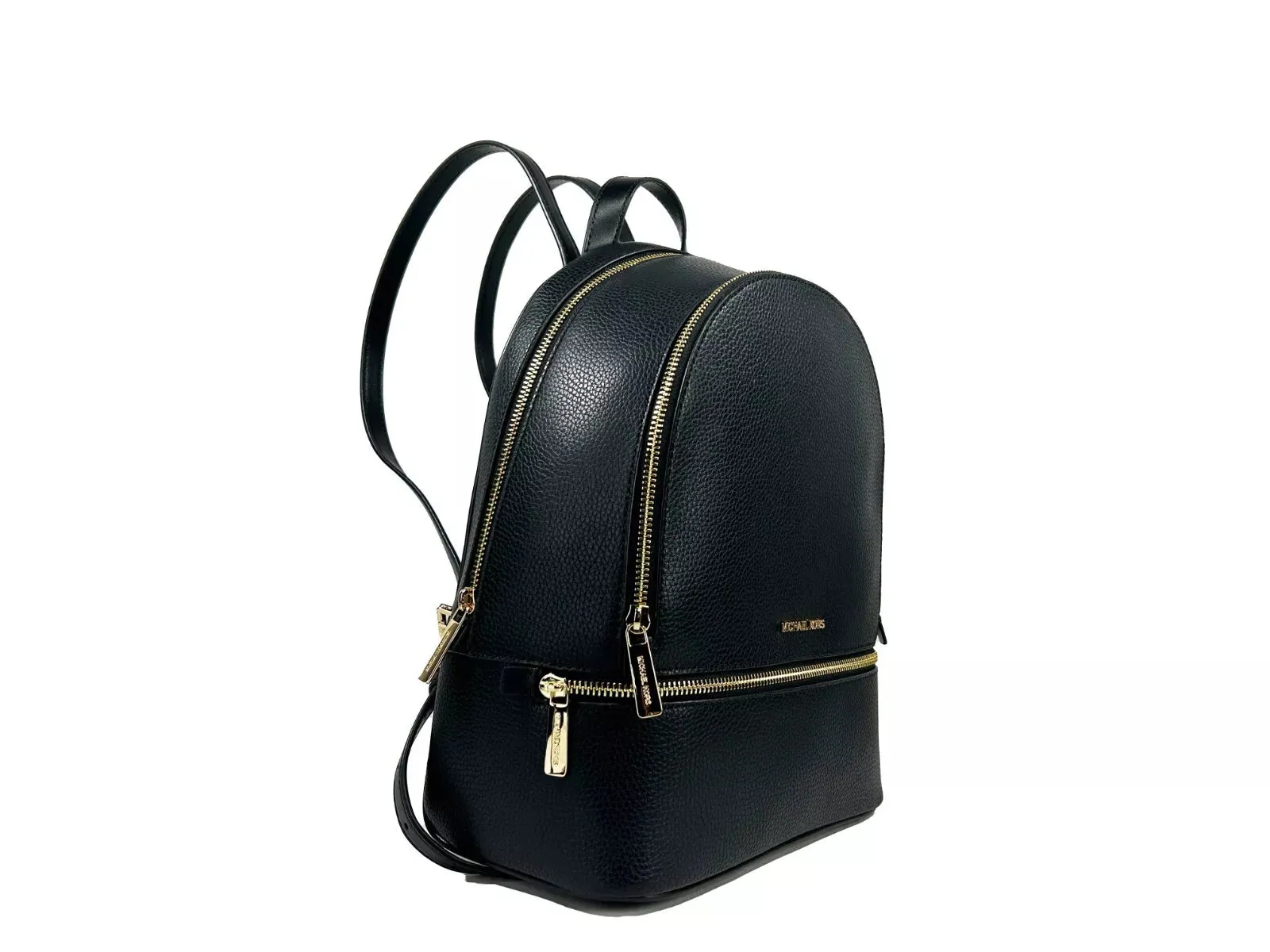 Michael Kors Rhea Medium Leather Backpack Bookbag Black