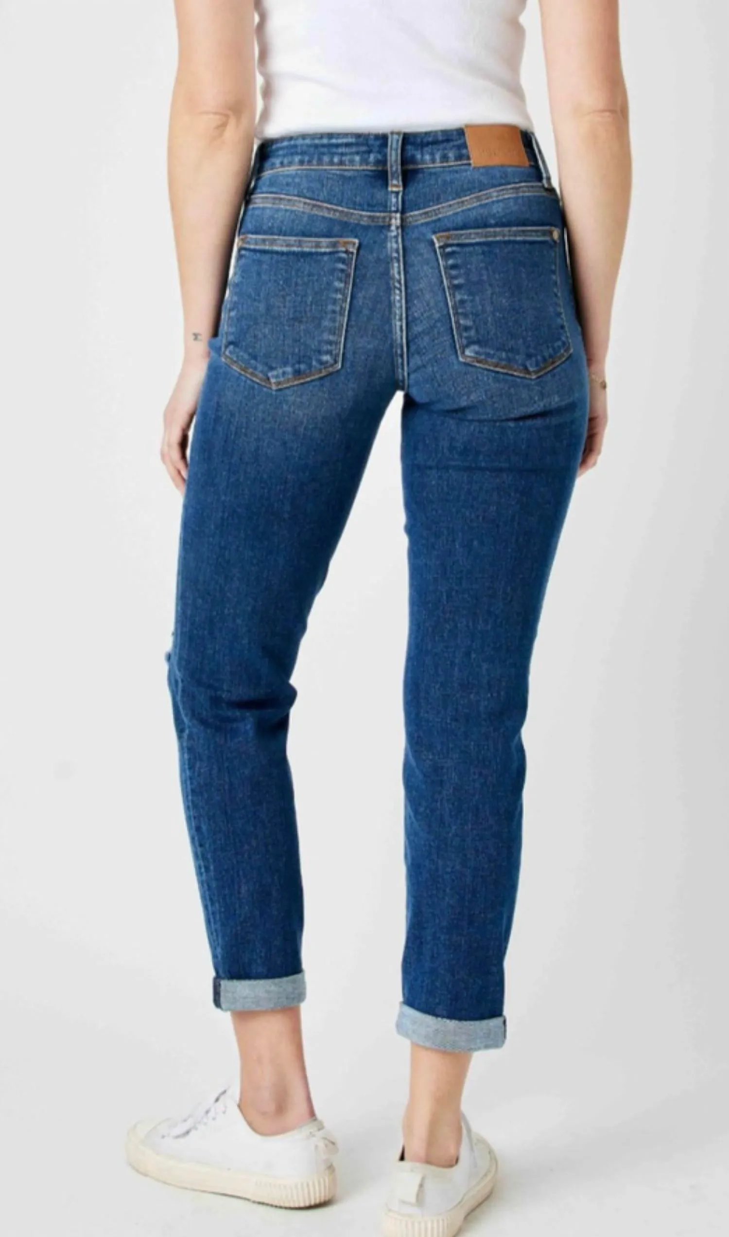Mid Rise Destroy Slim Jeans In Blue