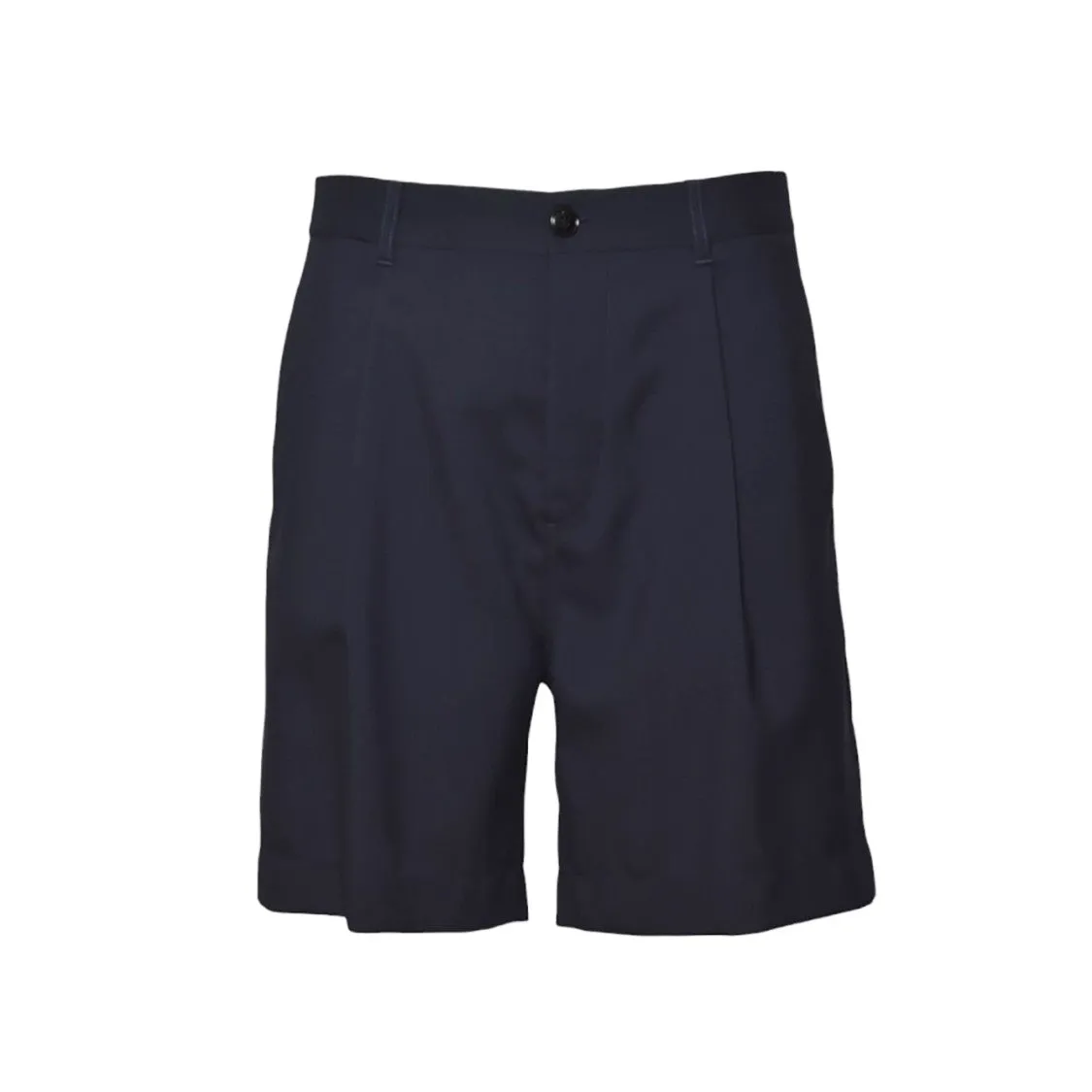 Midnight Blue Wool Bermuda Shorts