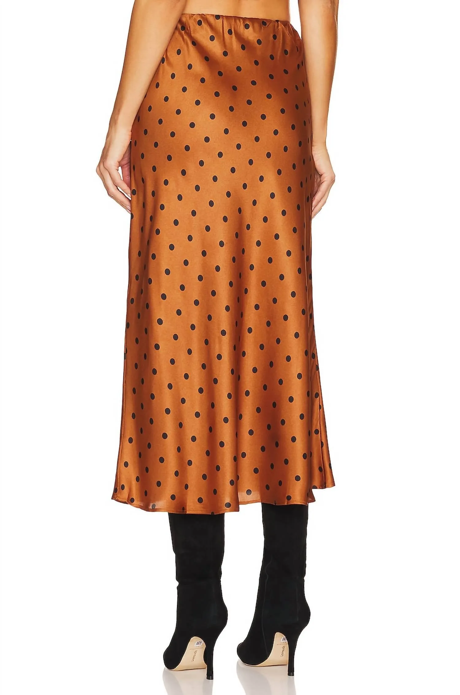 Milan Bias Cut Skirt In Rust & Black
