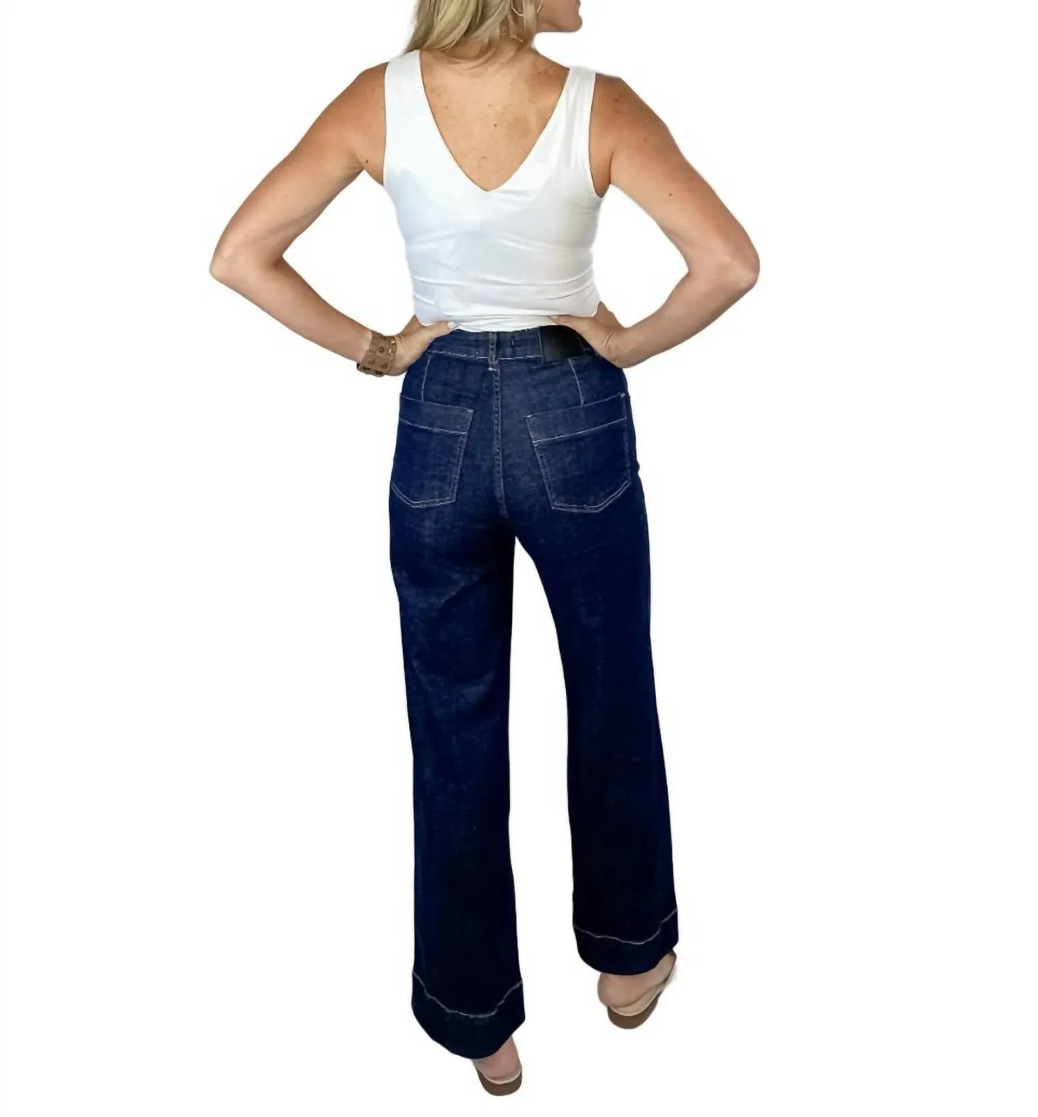 Milan High-Rise Wide Leg Jean In Denim Rinse Blue
