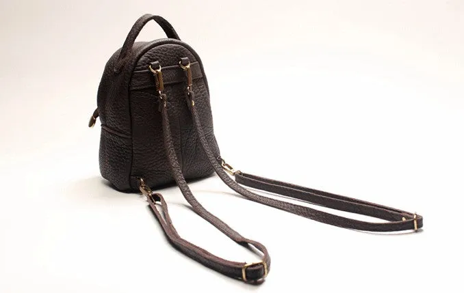Mini LEATHER WOMEN Small Backpack Purses Cute Vintage School Backpacks FOR WOMEN