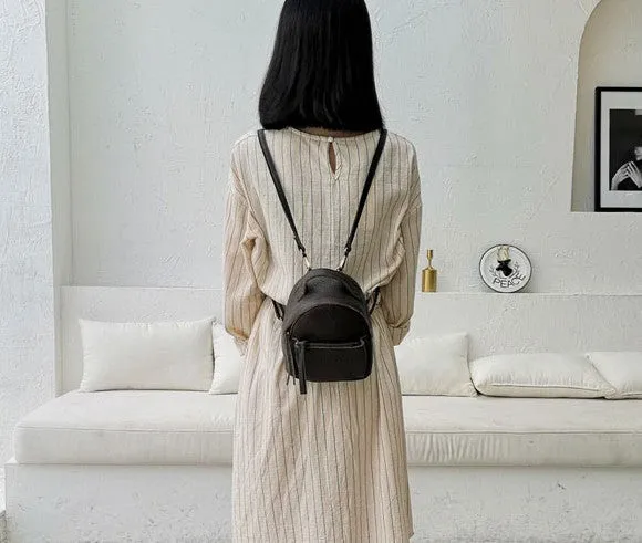 Mini LEATHER WOMEN Small Backpack Purses Cute Vintage School Backpacks FOR WOMEN