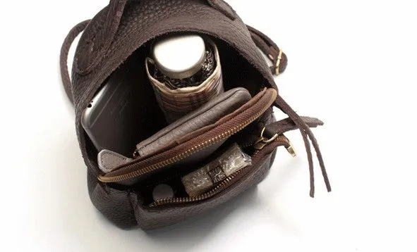 Mini LEATHER WOMEN Small Backpack Purses Cute Vintage School Backpacks FOR WOMEN