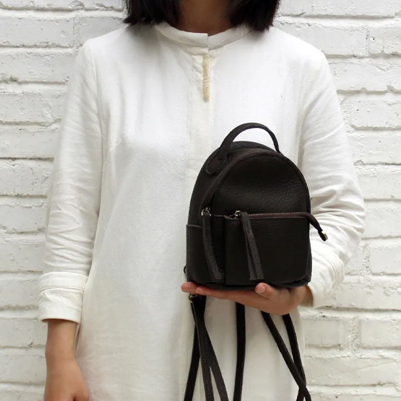 Mini LEATHER WOMEN Small Backpack Purses Cute Vintage School Backpacks FOR WOMEN