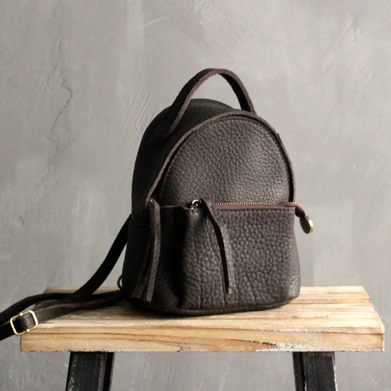 Mini LEATHER WOMEN Small Backpack Purses Cute Vintage School Backpacks FOR WOMEN