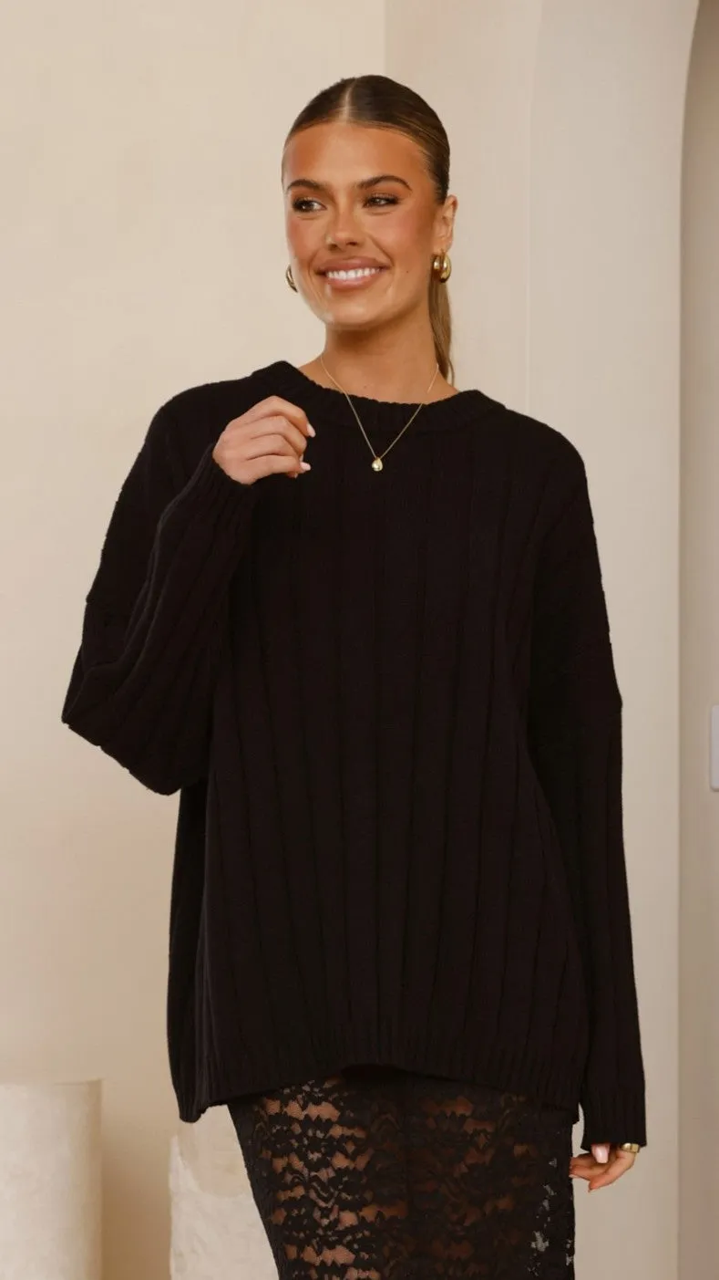 Naiva Oversized Knit - Black