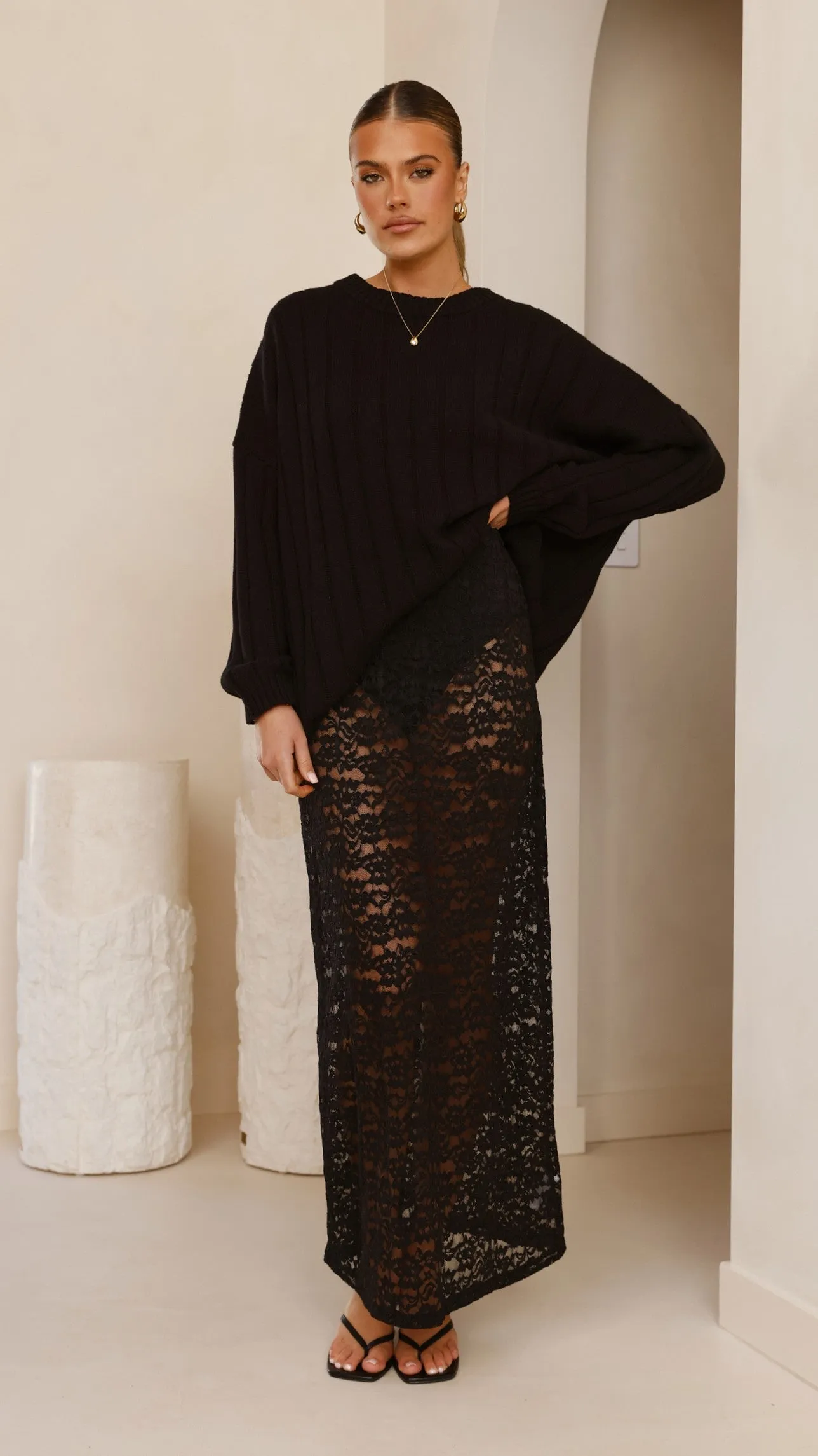 Naiva Oversized Knit - Black