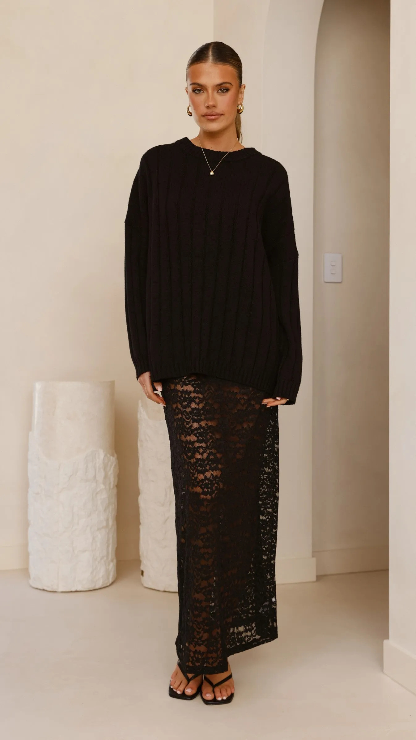 Naiva Oversized Knit - Black