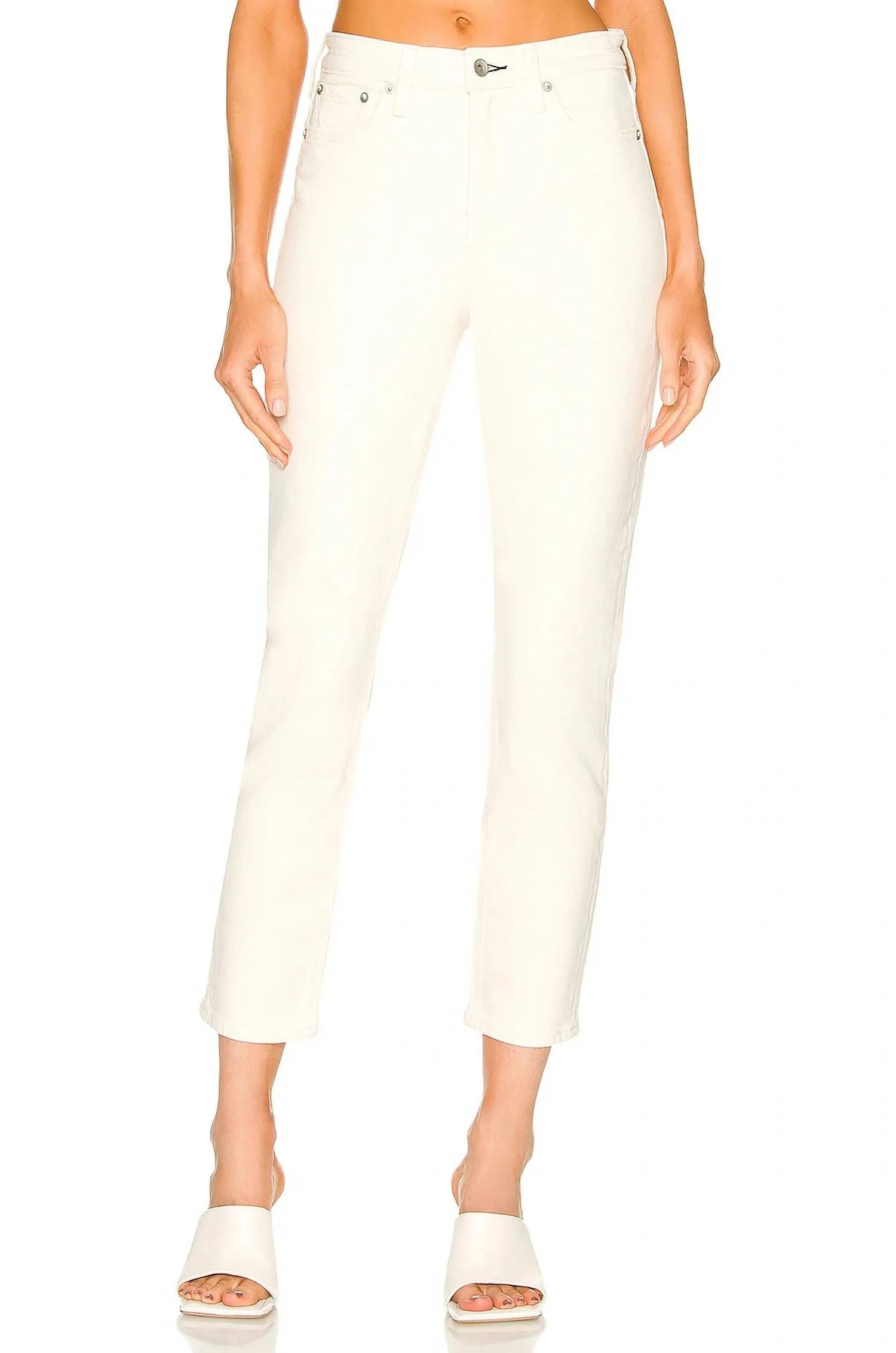 Nina High-Rise Ankle Cigarette Jean In Ecru