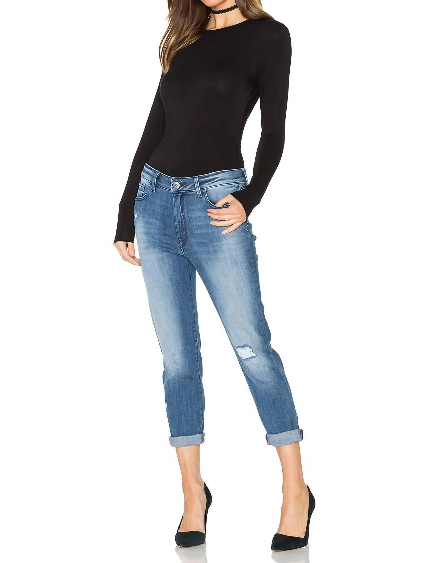 No. 6 Slouchy Skinny Jean In Scratched