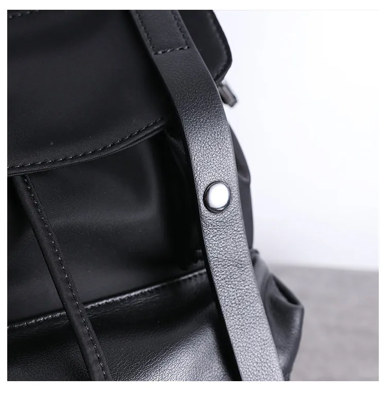 Nylon Backpack Black Womens Travel Backpack Purse Nylon Black School Rucksack for Ladies