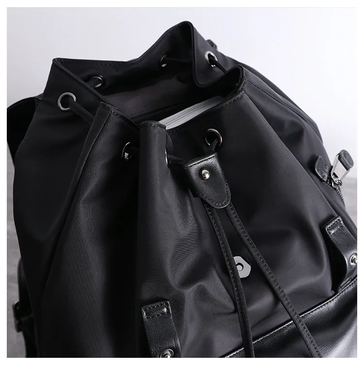Nylon Backpack Black Womens Travel Backpack Purse Nylon Black School Rucksack for Ladies