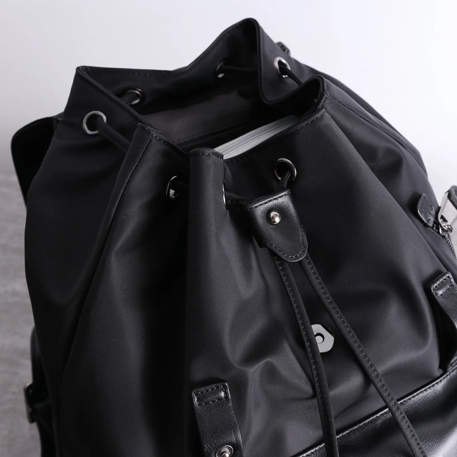 Nylon Backpack Black Womens Travel Backpack Purse Nylon Black School Rucksack for Ladies